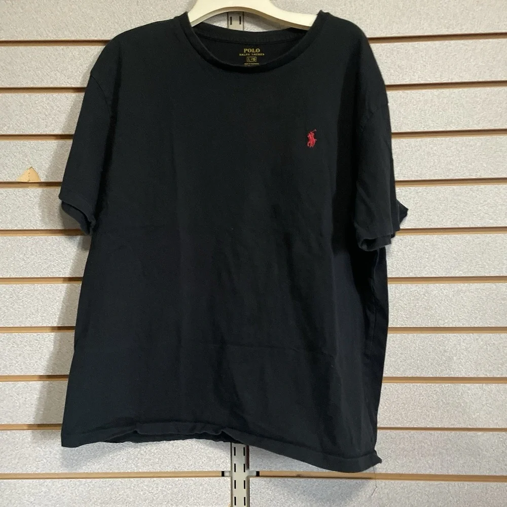 Polo Ralph Lauren Men's, Classic‎ Fit Crewneck Tee T Shirt, Black, L Red Horse